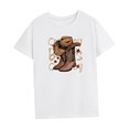 thumbnail image 4 of Camiseta para mujer con cuello redondo, camiseta básica femenina para viajes de mochilero L, 4 of 7