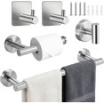 thumbnail image 1 of Juego de Accesorios de Baño Ganchos, 304 Acero Inoxidable, Incluir Toallero Baño 41 cm + Portarrollos para Papel + 3 Gancho Adhesivo, Adecuado para Uso doméstico, baño y Cocina, 1 of 4