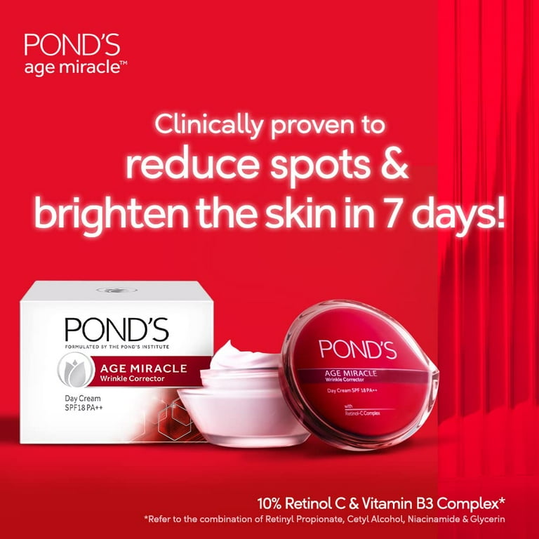 POND S Age Miracle Day Cream SPF 18 PA Reduce Lines and Wrinkles 50 G Wrinkle corrector
