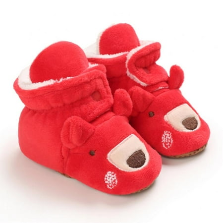 

Baywell Baby Boys Girls Christmas Xmas Shoes Anti-Slip Warm Crib Booties Red