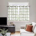 thumbnail image 4 of Sage Green Buffalo Plaid Kitchen Curtains Window Panels, Farmhouse Check Stripes Geometric Insulated Window Treatment Curtain, Grommet Curtains for Bedroom/Living Room/Bathroom, 2 Piece 42"Wx45"L, 4 of 8