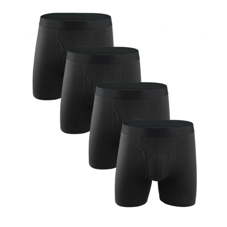 Popvcly Men's Breathable Cotton Underwear 4Pack Skin-friendly
