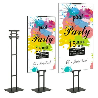 KFFKFF 75" Adjustable Height Double-Sided Poster Stand Floor Standing Sign Holder