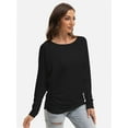 thumbnail image 5 of Women's Crew Neck Long Sleeve Bat Wing Dolman Top Premium Shirt, 5 of 6