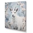 thumbnail image 2 of Designart "White Goat in Winter Serenity" Animals Canvas Wall Art - Traditional White Goat Bedroom Canvas Wall Art, 2 of 6