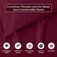 thumbnail image 3 of Superior 1200 Thread Count Egyptian Cotton Solid Pillowcase, King, Burgundy, 3 of 5