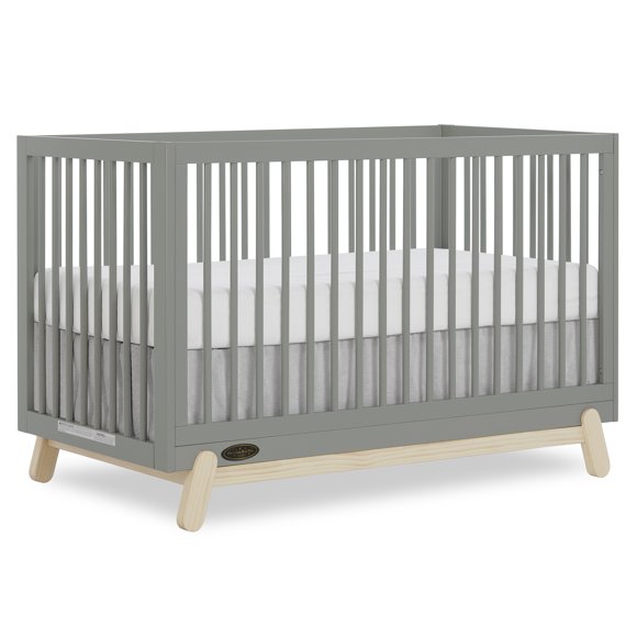 Lit bébé convertible 5 en 1 Dream On Me Hygge, couleur jonc de mer et chêne blanc vintage