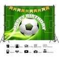 thumbnail image 5 of Soccer Happy Birthday Banner Backdrop Green Light Flags Soccer Happy Birthday Banner Sports Themed Party Decorations for Boys Kids, 5 of 10