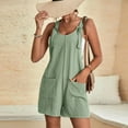 thumbnail image 4 of Women's Summer Cotton Linen Rompers Overalls Jumpsuit - Comfortable, Stylish, and Convenient, 4 of 7