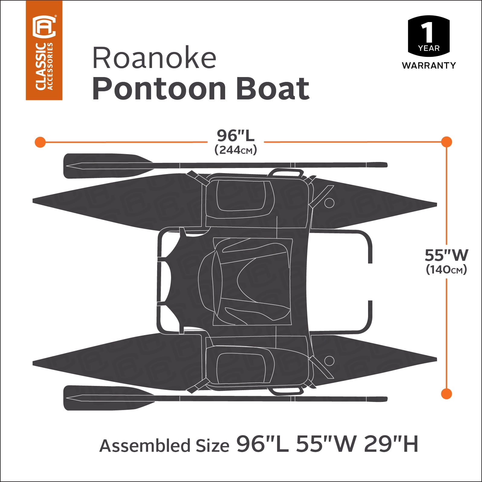 håndflade køkken møde Classic Accessories Roanoke Pontoon Boat - Walmart.com