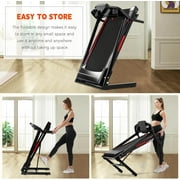 2.5HP Folding Treadmill Portable Running Walking Compact Exercise Machine with 12 Preset Program, LED Display, Easy Assembly for Home