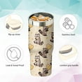 thumbnail image 4 of 30oz Cute Raccoon Tumbler with Handle and Flip Straw, Stainless Steel Insulated Cup, Travel Coffee Mug Water Bottle, Birthday Mothers Day Chritmas Gifts for Women Animal Lovers, 4 of 6