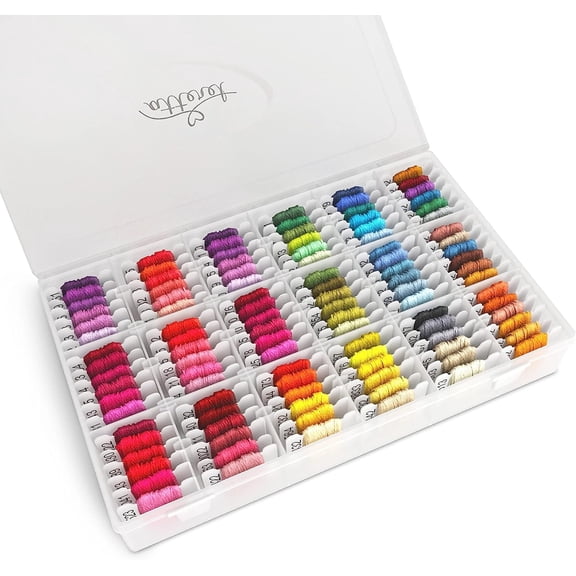 The Original 108-Color Embroidery Floss Kit – 99 Cotton & 9 Metallic Threads with DMC Color Coding – Perfect for Cross Stitch, Friendship Bracelets, String Crafts, and Embroidery Thread Organizer Box