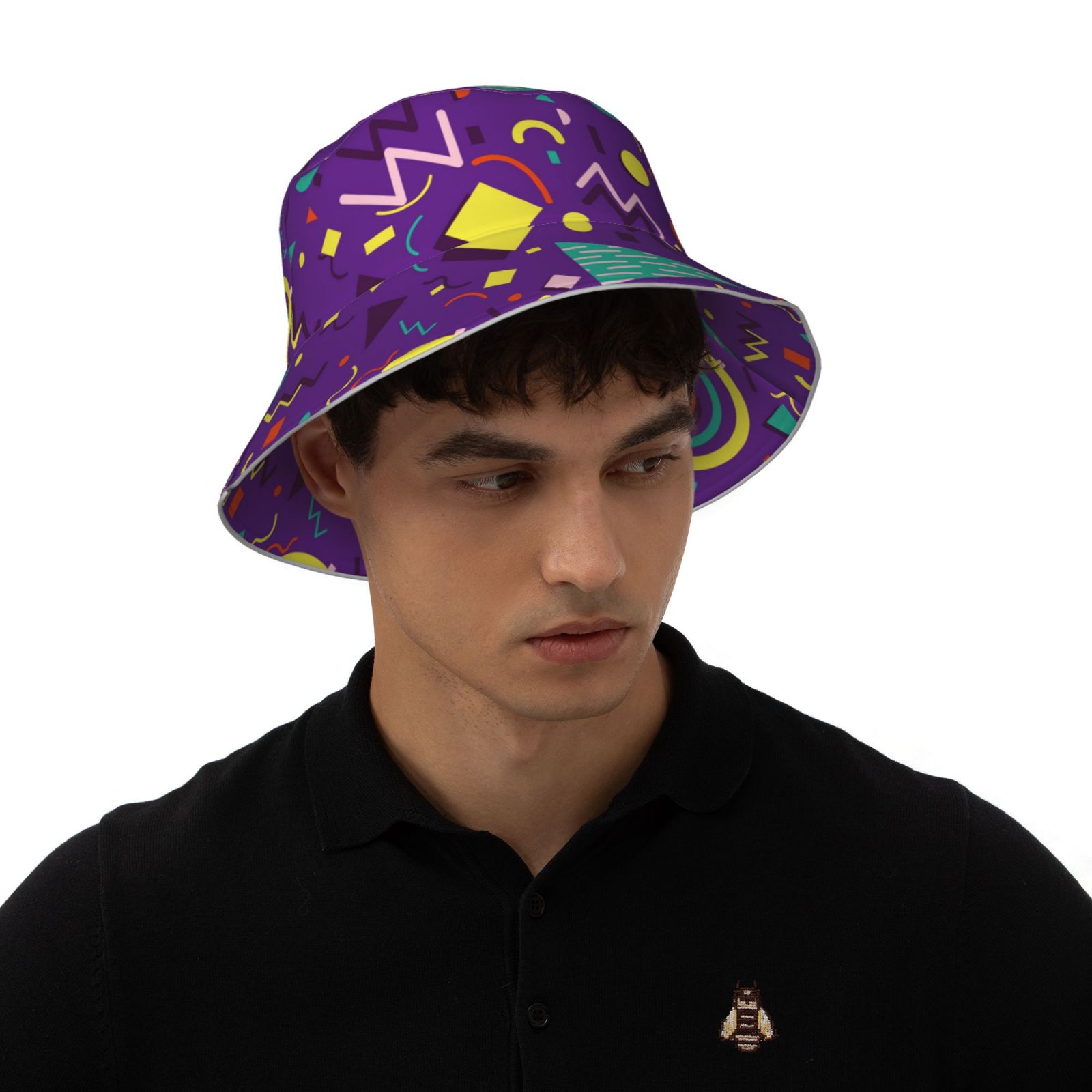 Kdxio Reflective Bucket Hat - Retro 80s Style Print Bucket  display picture 2