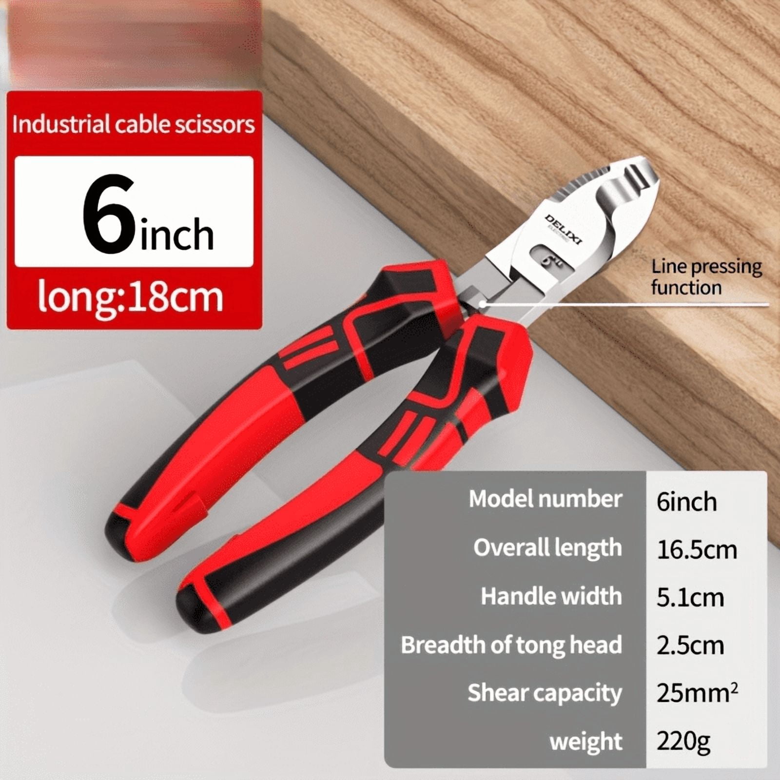 6/8/10 Inch Cable Cutter, Wire Cutter, with Stripping Hole, Manual Tool, Suitable for Home Decoration, Electrician, Cable Cuttin