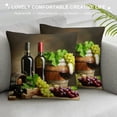 thumbnail image 3 of Orinice Wine Bottles Grapes Wine Glass Graphic Decorative Throw Pillow Cover for Home Couch Living Room Bed Sofa - Pillow Covers Year-Round Suitable Zipper Closure 1PC 12x12in, 3 of 5