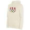 thumbnail image 2 of Women's-New Era  Cream Team USA 5 Rings Chrome Pullover Hoodie, 2 of 5