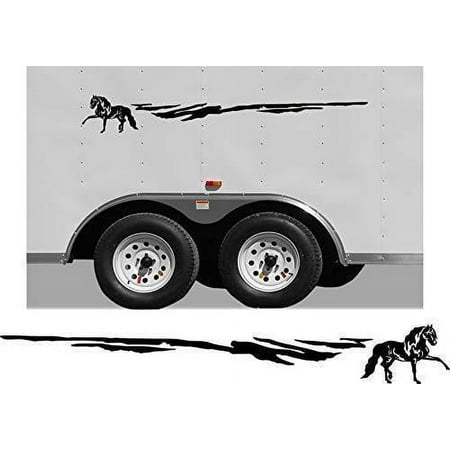 Andalusian 2 Equestrian Horseback Riding Horse RV Camper Trailer Camping Decal Sticker Graphic Mural