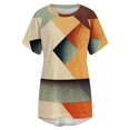 thumbnail image 4 of Dibis Ruffle Short Sleeve T-Shirt Women'S V Neck Sexy Printed T Shirt Tops Abstract Geometric Pattern Angular Texture Lines, 4 of 4