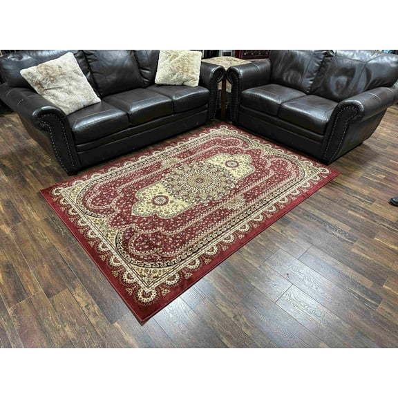 BOSTON Modern Stylish Living Room Rug DESIGN 5332 - 2'6"x7'9" Runner, Burgundy