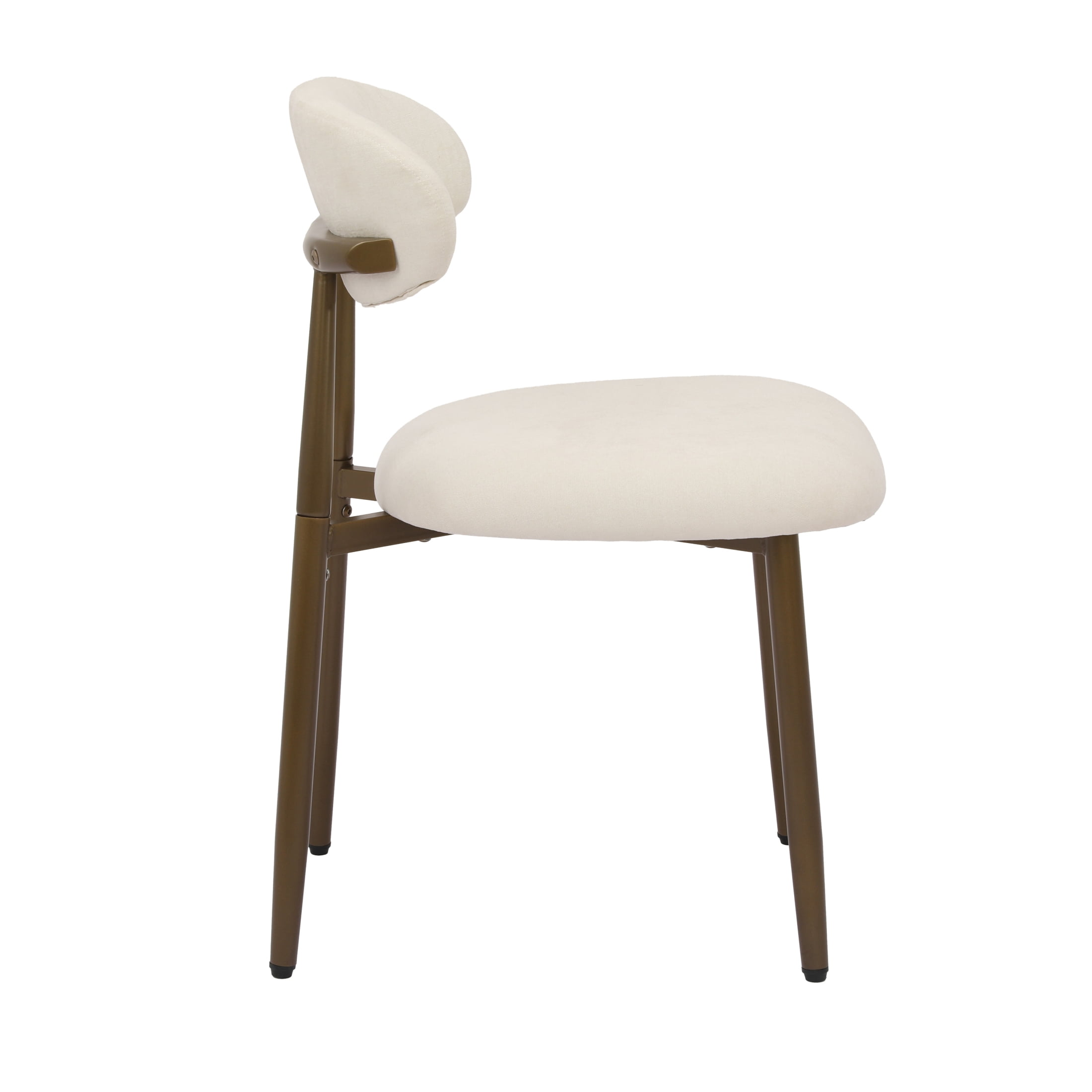 Vinform Upholstered Dining Chairs Set of 2, Fabric Metal Chair for Dining Room, Beige