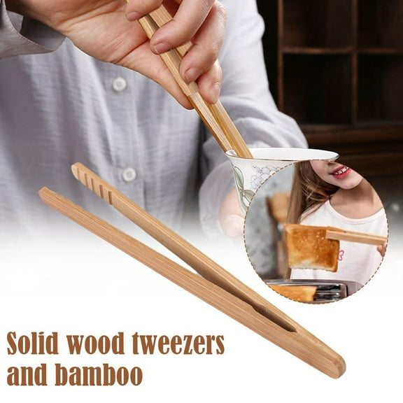 FurNest Bamboo Wood Toast Tong Wooden Toaster Tongs Eco Friendl