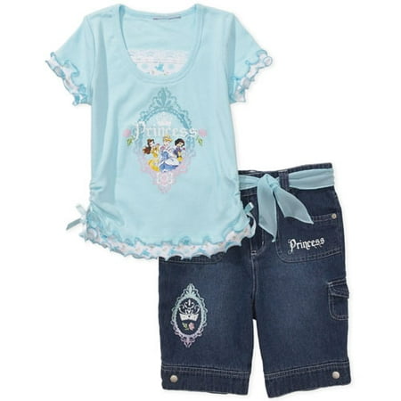 Little Girls' Princess Top and Denim Shorts