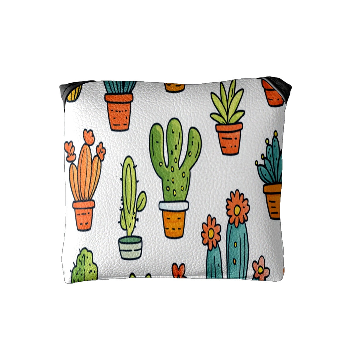 Golf Mallet Putter Cover Premium Leather Waterproof Golf Putter Head Cover with Magnetic Closure Succulents