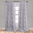 thumbnail image 2 of Art Deco Window Curtains, Curlicue Vintage Boho Ornaments on Pastel Colored Jumble Watercolor Backdrop, Lightweight Decor 2-Panel Set with Rod Pocket, Pair of - 28"x63", Warm Taupe Lilac, by Ambesonne, 2 of 3