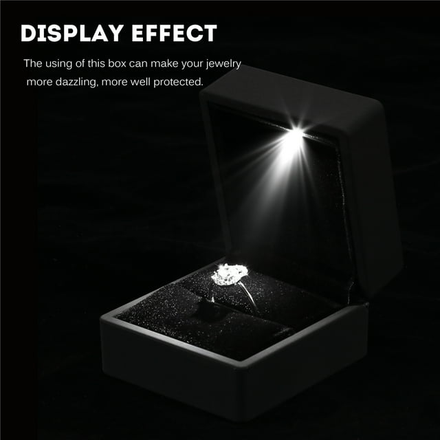 Ring Box, Jewelry Display Case Gift Ring Display Box, Box Organizer Velvet Ring For Proposal Engagement Wedding Ring Display Case