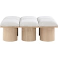 thumbnail image 3 of Meridian Furniture Pavilion Cream Boucle Fabric Bench, 3 of 9
