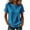 #095-Blue, variant on Summer Tops for Women 3/4 Sleeve V Neck, Lace Trim Flax Blouses, Loose Fit Casual Solid Color Summer T-shirts for Office Work and Daily Wear
