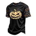 thumbnail image 6 of Fabrcox S-4XL Halloween Shirts for Men Funny Ghost Pumpkin Witch Mens Graphic T-Shirts Fall Winter Festival Corduroy Raglan Mens Short Sleeve Tshirts Black S, 6 of 7