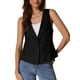thumbnail image 2 of CHALECO LIVIANO DE LINO SIN MANGAS CON ESCOTE EN V Y UN SOLO BOTÓN PARA MUJERES CHIC M NEGRO, 2 of 6