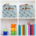 thumbnail image 6 of Yayeee Canvas Storage Basket with Handles for Shelves Fabric Bins Closet Organizer, Blue Ice Hockey, 6 of 8