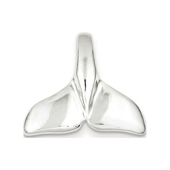 925 Sterling Silver Solid Polished Hidden bail Whale Tail Charm Pendant Necklace 19x23mm Wide - Pendant for Women