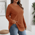 thumbnail image 2 of SOMER Long Sleeve Shirts for Women 2025 Fall Clothes Tunic Tops Loose Fit Dressy Crewneck Pullover Sweaters Curved Hem, 2 of 6