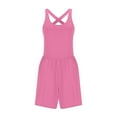 thumbnail image 4 of vigerkar Womens Athletic Romper Summer Casual Workout Running Jumpsuits One Piece Gym Yoga Outfits Beach Vacation Clothes Hot Pink, XXL, 4 of 9