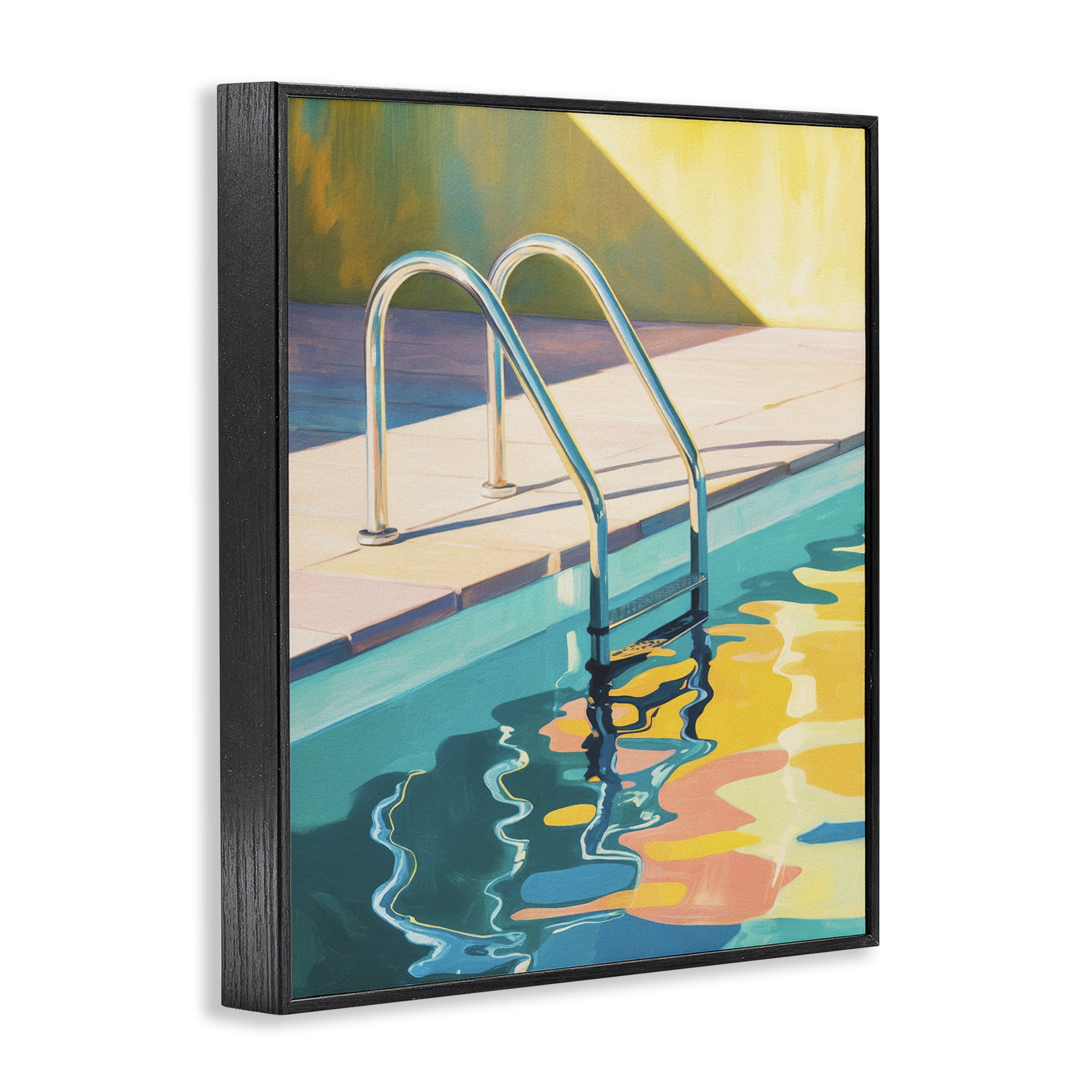 Stupell Industries Pool Ladder At Sunset Black Framed Giclee Art, design by Andreas Magnusson
