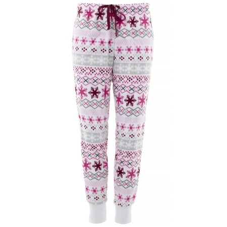 PJ Couture Womens Pink Fair Isle Jogger Style Pajama Pants