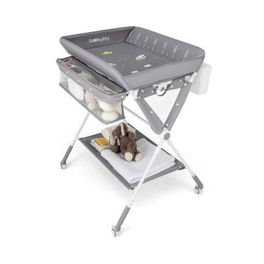 Demifill Portable Baby Changing Table with 3-Level Adjustable Height, Foldable and Adjustable Infant Nursery Organizer, Baby Changing Station for Indoor, Gray