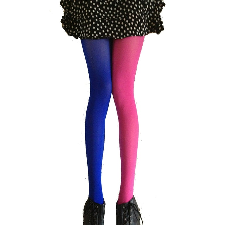 Women's Stylish 2-Tone Tights Colorful Length Ankle Socks Girl Costume Long Color Stockings - Walmart.com
