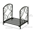 thumbnail image 3 of Outsunny Firewood Rack Outdoor, 16" Metal Fireplace Log Holder, Black, 3 of 10