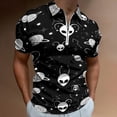 thumbnail image 2 of Amazing Aliens In The Universe With Planet And Stars Men Zipper T-shirt Summer Casual Short Sleeve T-shirt Top, 2 of 7
