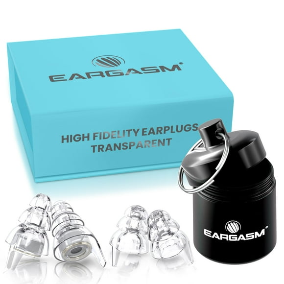 Eargasm High Fidelity Earplugs with Transparent Filters - Reusable Noise Reduction Hearing Protection Ear-Plugs with Carrying Case for Motorcycle, Concerts, Festivals, R