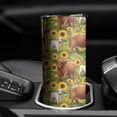 thumbnail image 3 of 20oz Green Highland Cow Sunflower Field Pattern Skinny Tumblers Stainless Steel Tumbler with Lid and Straw,Vacuum Insulated Double Wall Travel Tumbler Cups with Cleaning Brush for Coffee,Tea, 3 of 6