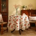 thumbnail image 2 of Mantel ISAENNE Designer de lino francés naranja con estampado floral, 140 cm, 2 of 7