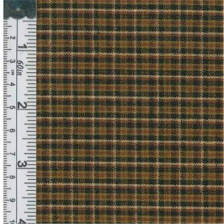 Textile Creations 1239 Rustic Woven Fabric, Small Plaid Khaki, Brown And Black, 15 yd.