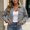 Gray, variant on Women's Casual Mid-Length Button Front Coat Long Sleeve Lapel Collar Solid Color Outerwear for Weekend Errands and Coffee Shop Strolls