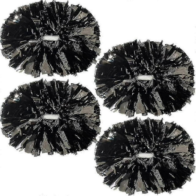 4 Pack Cheerleading Pom Poms,metallic Cheer Pom Poms With Training Baton Handle